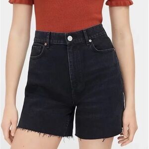 Loft Curvy High Waist Boyfriend Short Washed Black - 26